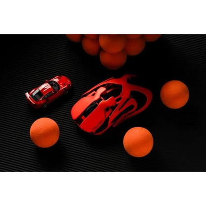 Gaming Mouse: AM Infinity Blaze Orange 49g Ultralight Metal – Side View