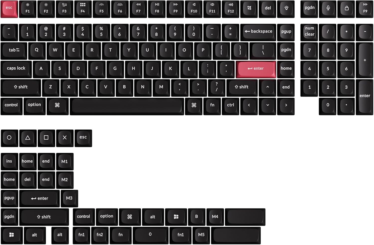 Keychron OSA Profile Double-Shot PBT Keycap Full Keycap Set – Front View