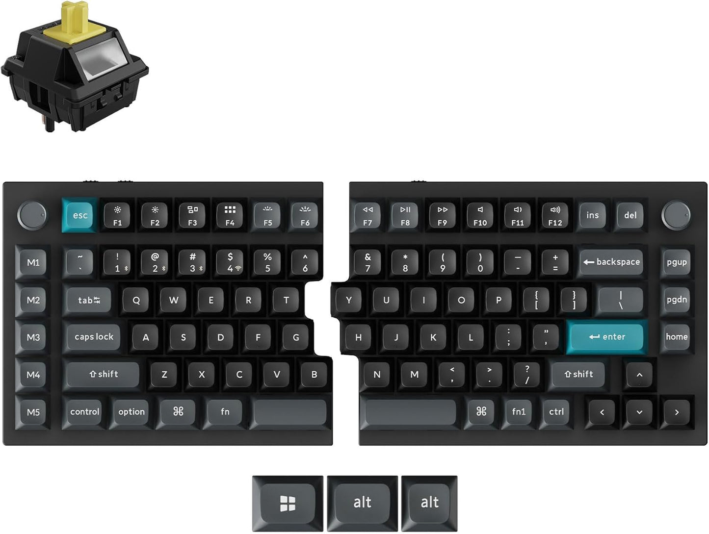 Keychron Q11 Ultra 8K Polling Rate Wireless Split Ergonomic – Front View