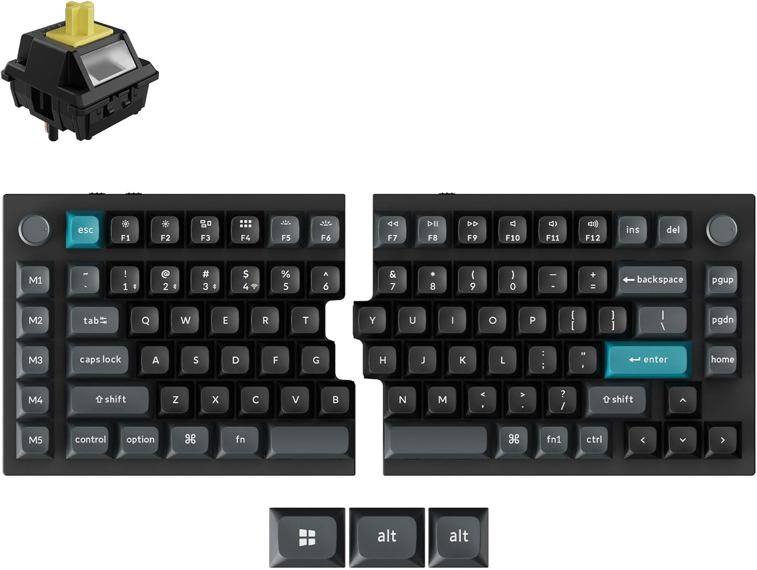Keychron Q11 Ultra 8K Polling Rate Wireless Split Ergonomic – Front View
