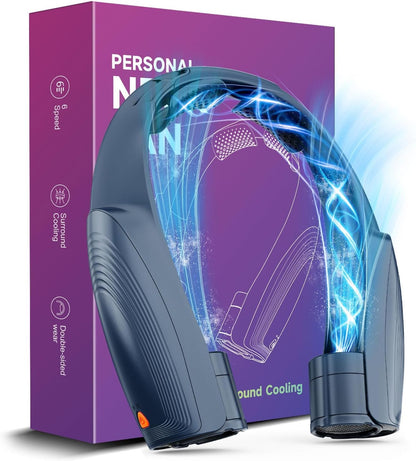 AI Portable Neck Fan with 6 Powerful Speeds – Front View