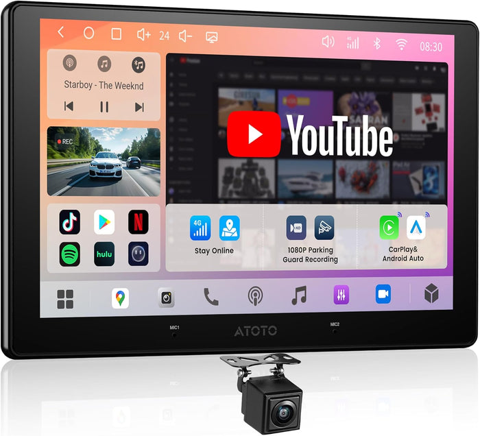 A7 9" QLED Android Double DIN Car Stereo – Front View