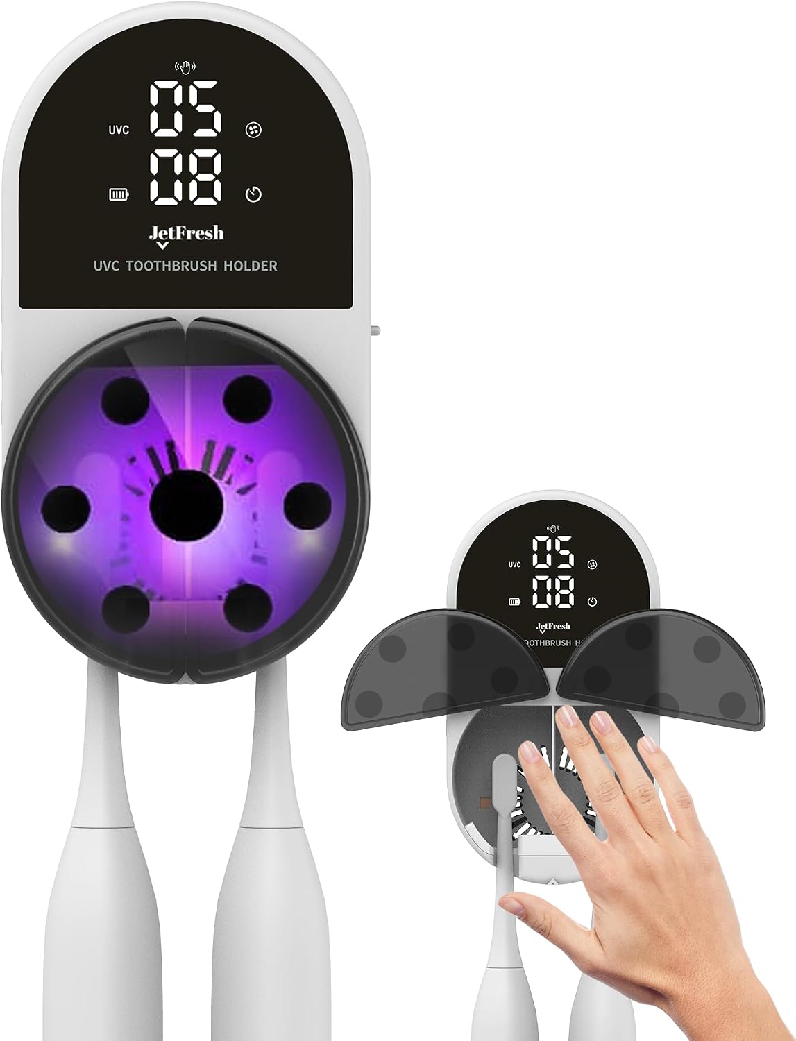 Jetfresh UV Toothbrush Sanitizer Holder – Front View