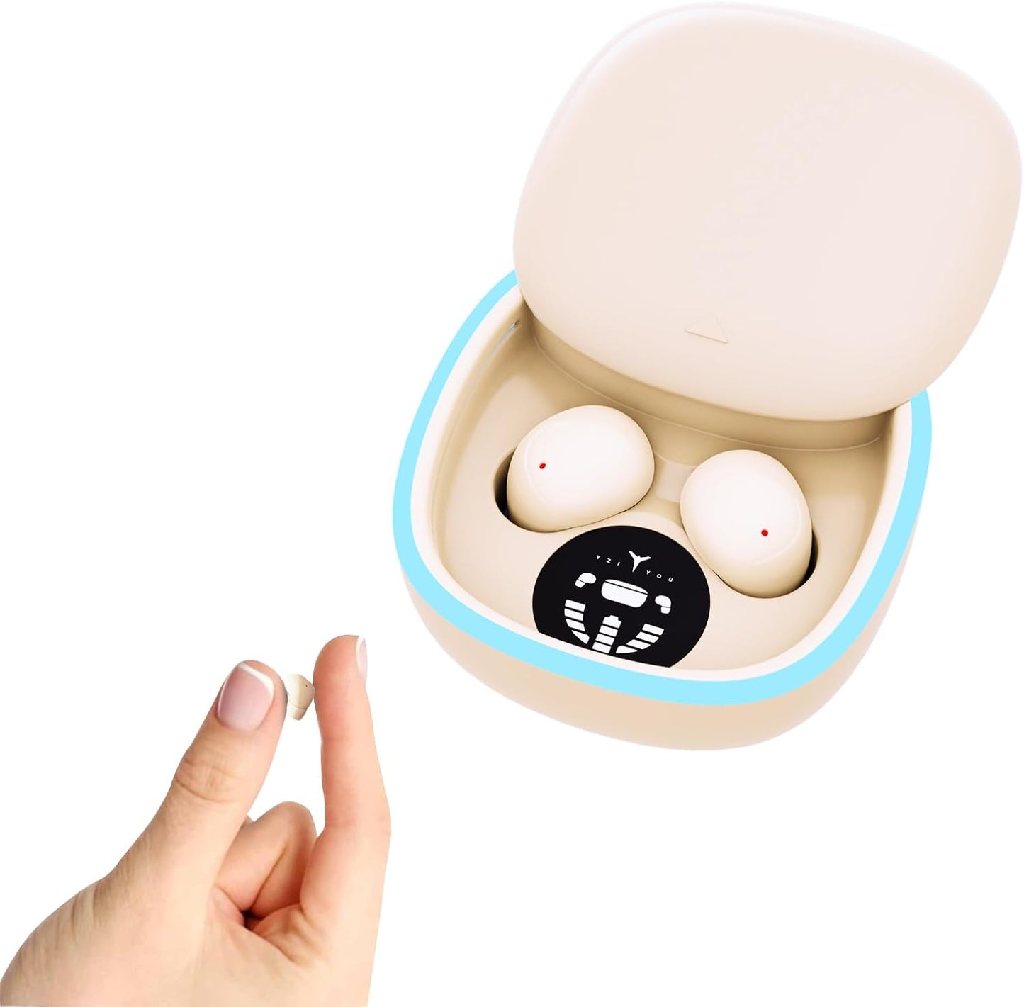 Wireless Bluetooth Small Invisible Mini Earbuds in Ear ENC – Front View