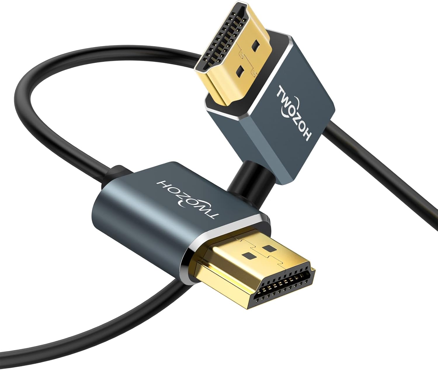 Twozoh Flexible HDMI to HDMI Cable Left Angled 90 degree – Front View