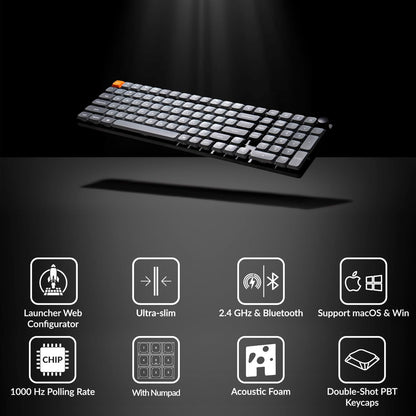 Keychron K17 Max 96% Layout QMK/Launcher Ultra-Slim – Side View