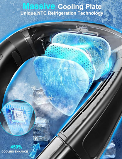 Neck Fan Air Conditioner with Large Cooling Plate – Side View