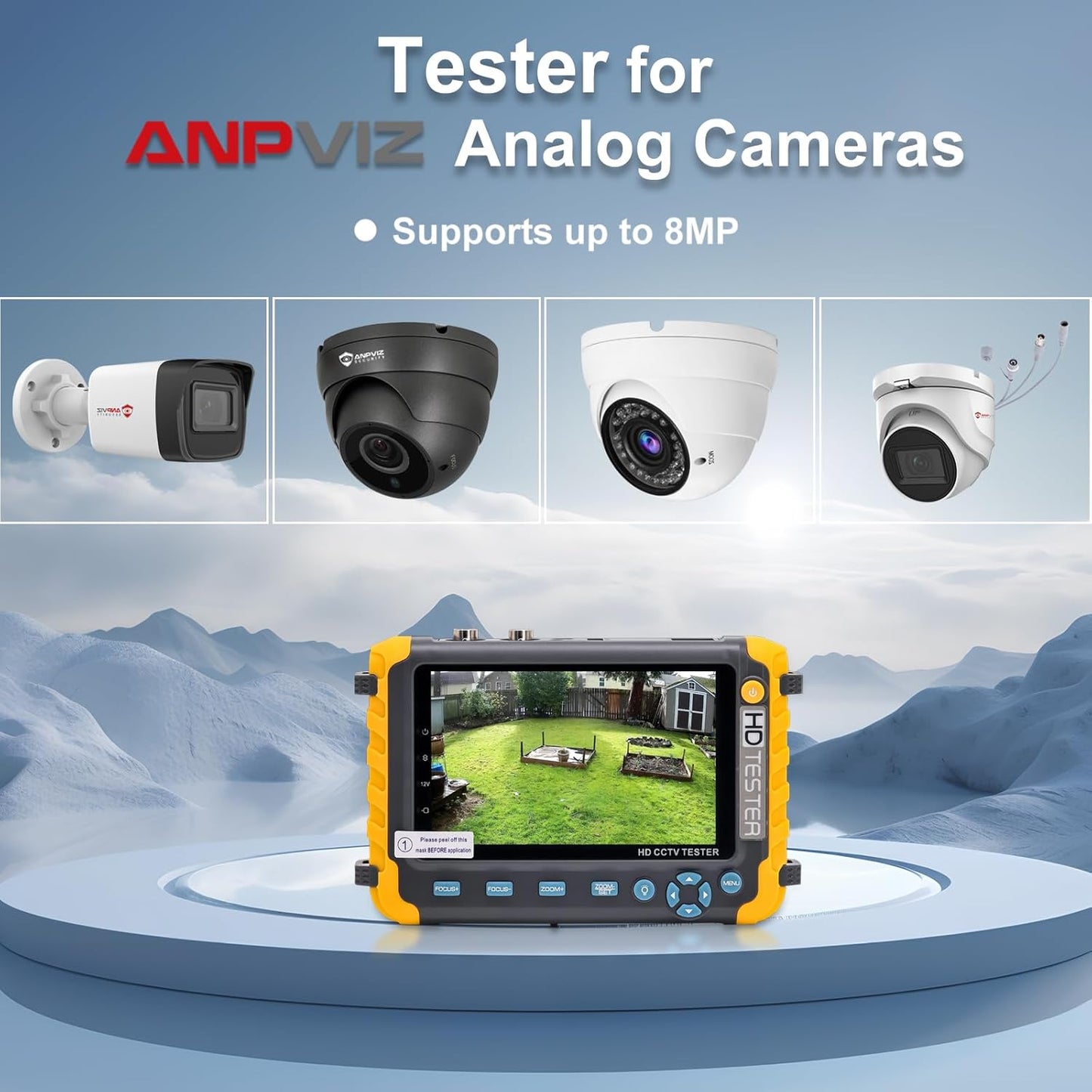 Anpviz 5-Inch 4-in-1 CCTV Monitor Tester for – Side View
