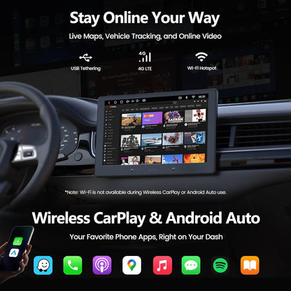 A7 9" QLED Android Double DIN Car Stereo – Side View