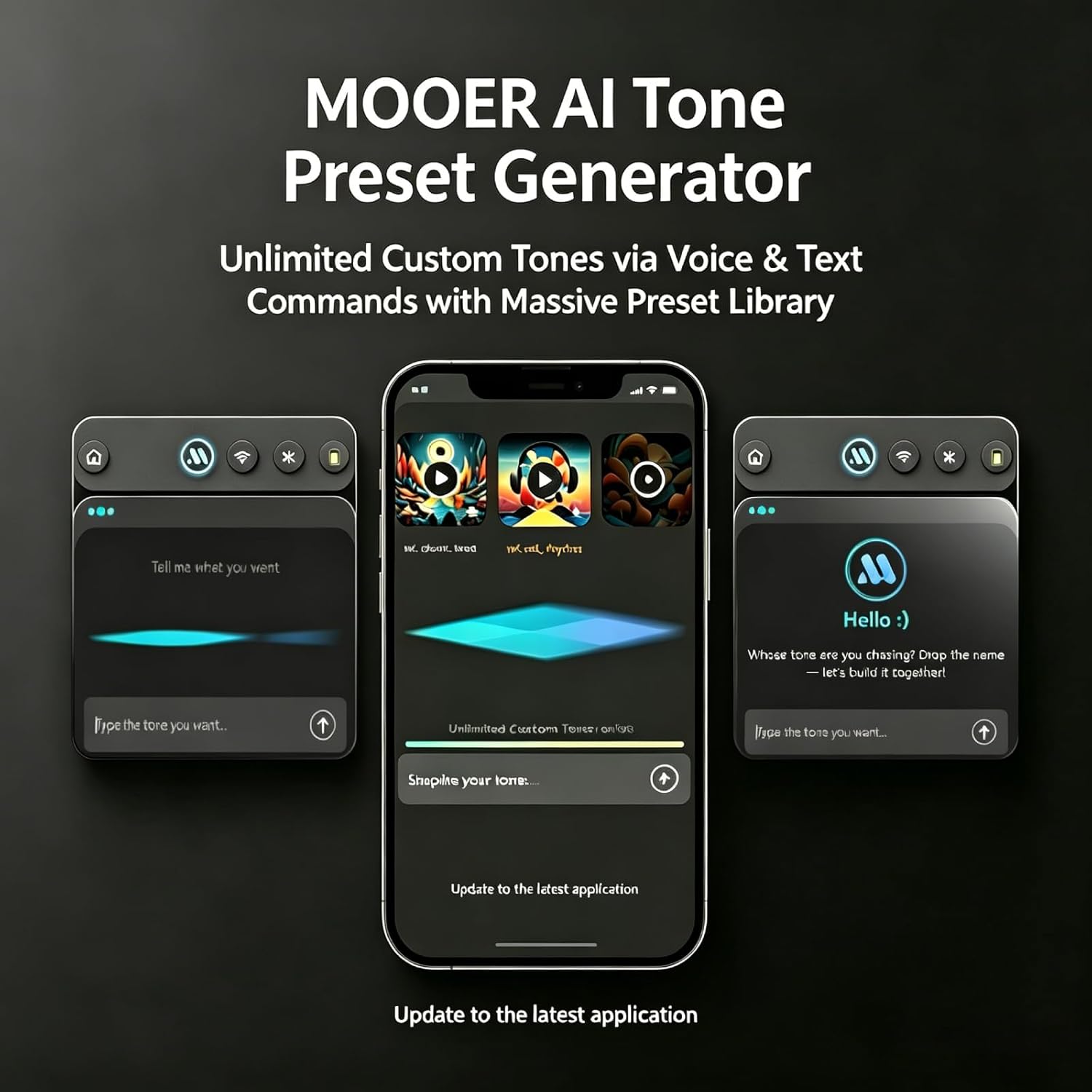 MOOER F40i Smart Guitar Amp 40W Touching Screen – Close-up Detail