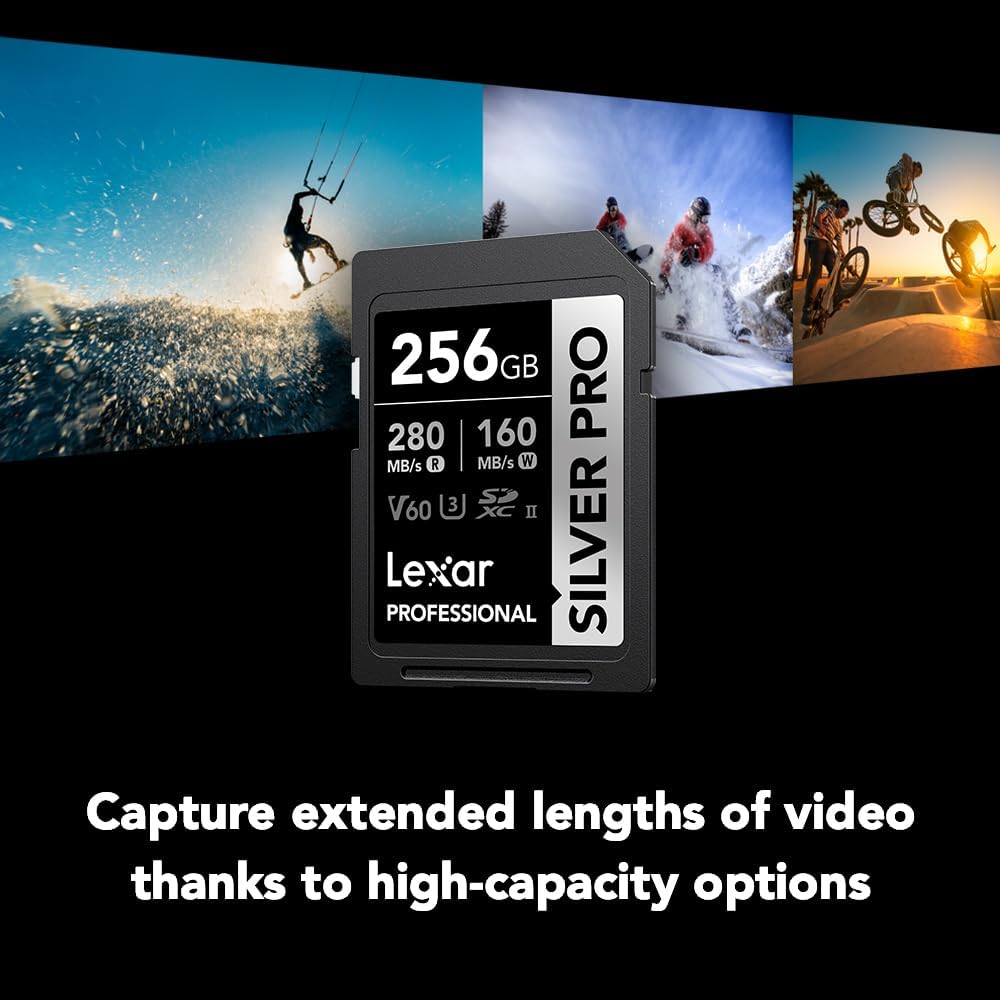 Lexar 256GB Professional SILVER PRO SD Card – Close-up Detail