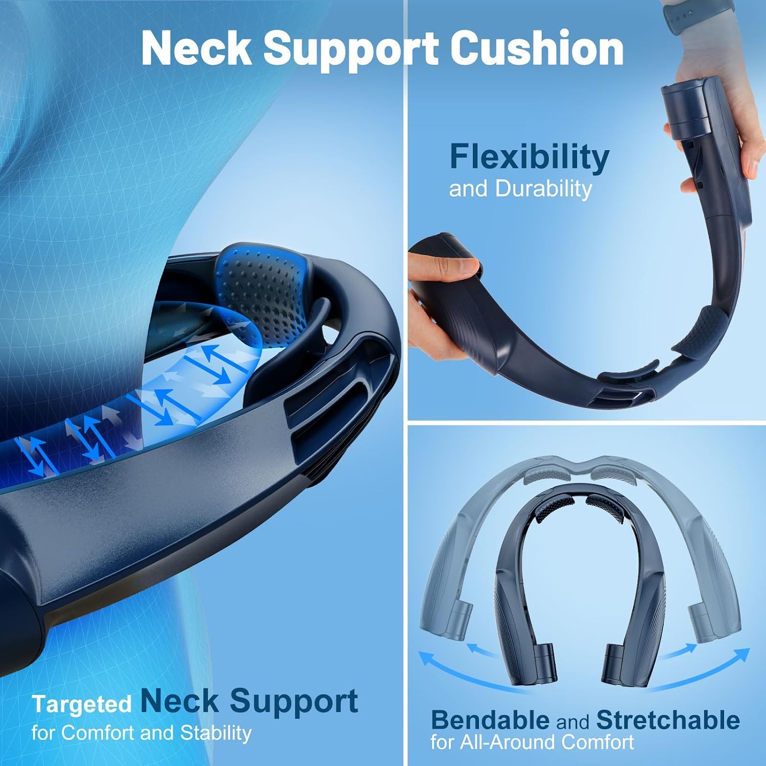 AI Portable Neck Fan with 6 Powerful Speeds – Close-up Detail
