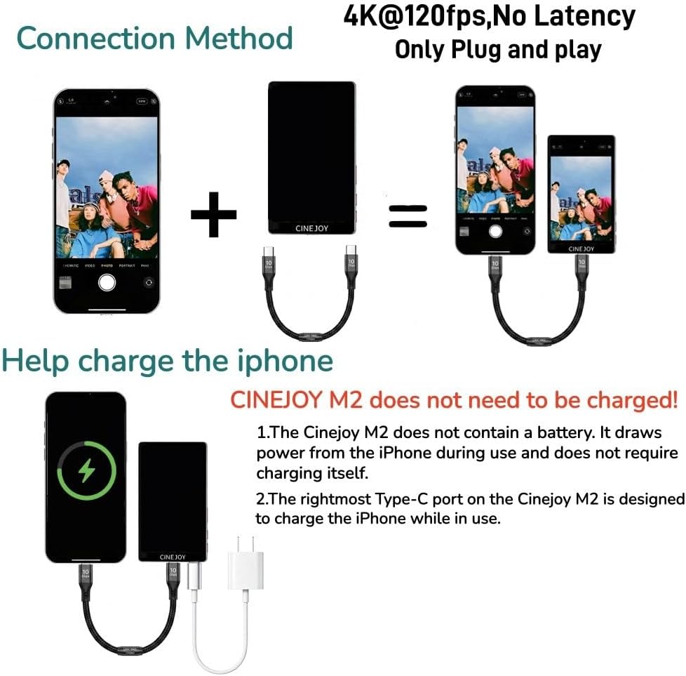 CineJoy M2 Wired Selfie Monitor Screen – Close-up Detail