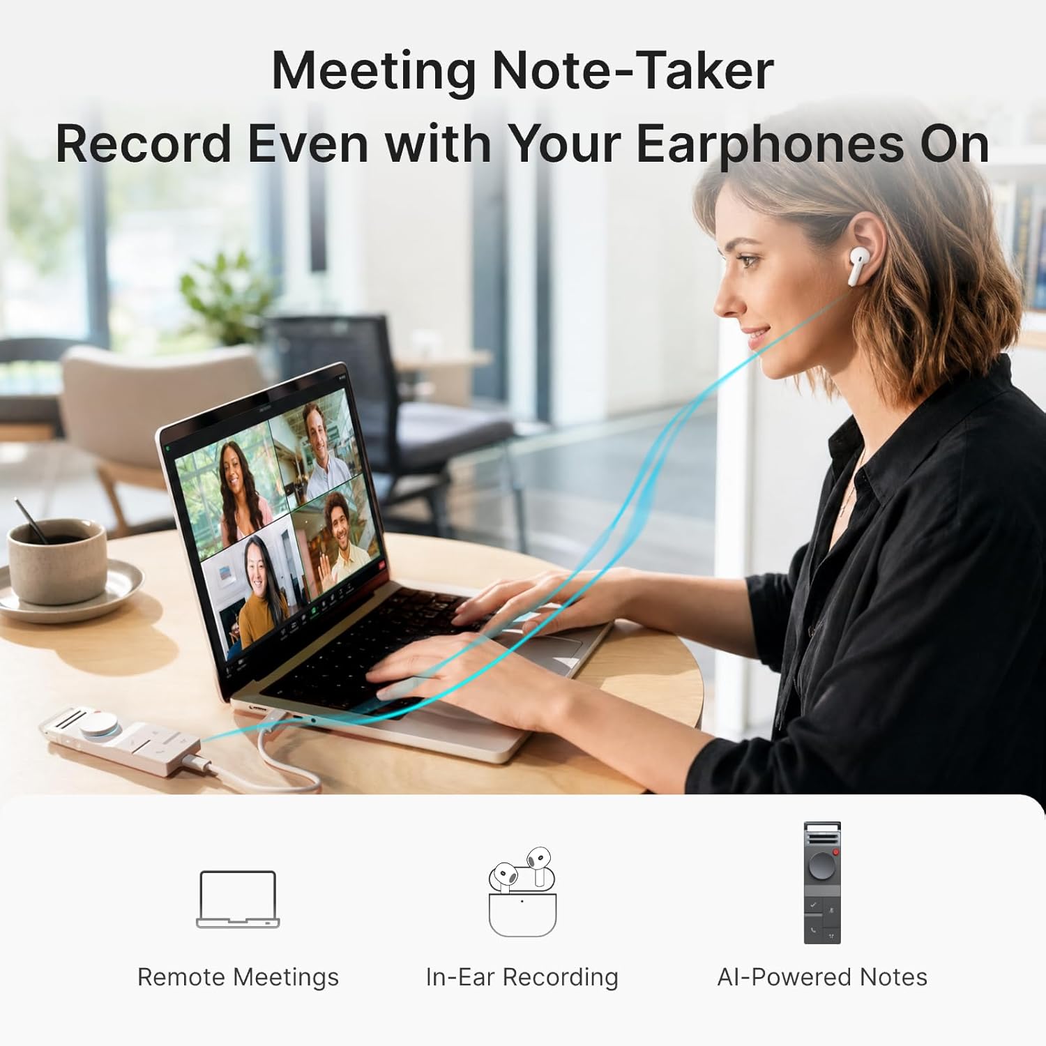P1 AI Voice Recorder: Smart Voice Recorder Work with – Close-up Detail