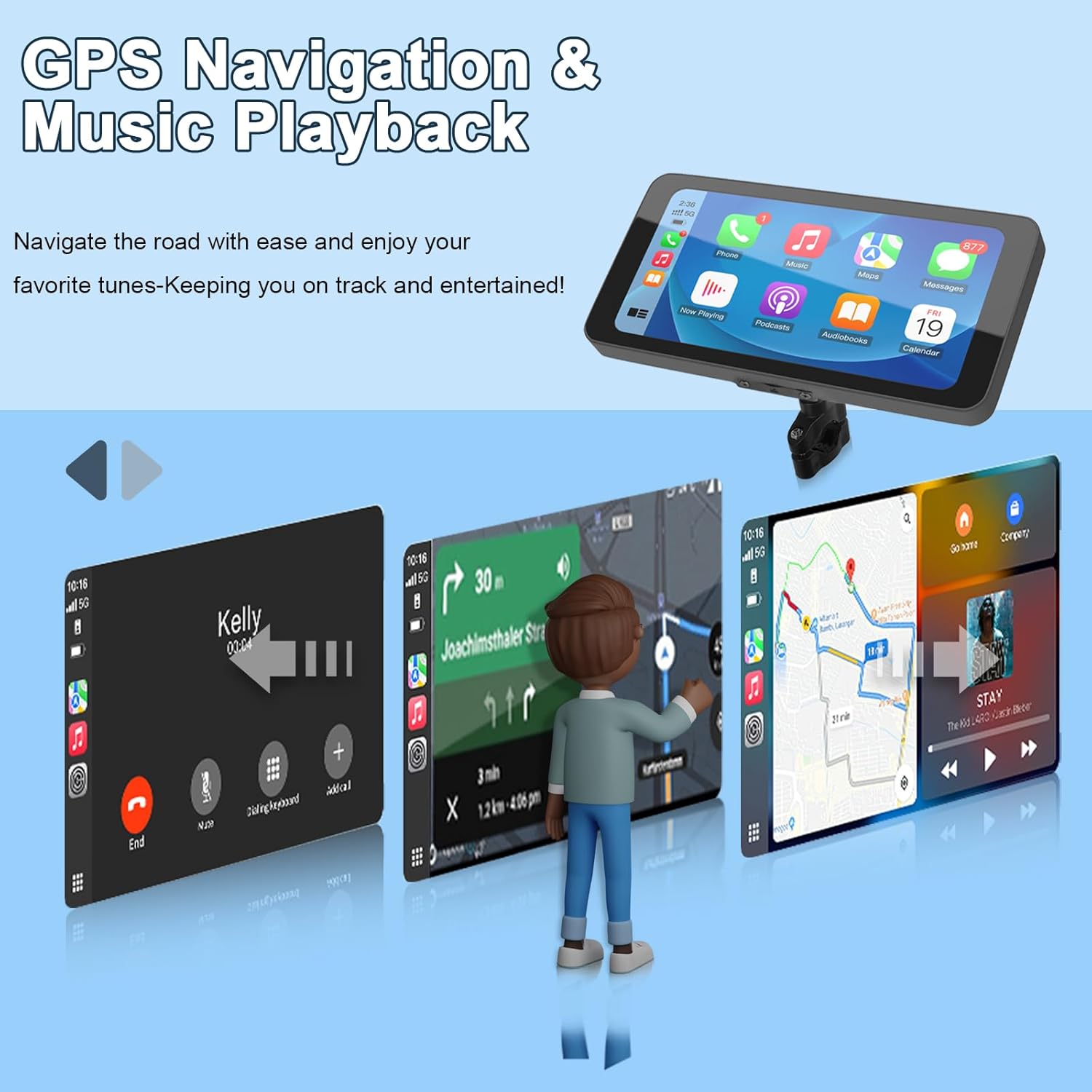 Motorcycle CarPlay & Android Auto – Close-up Detail
