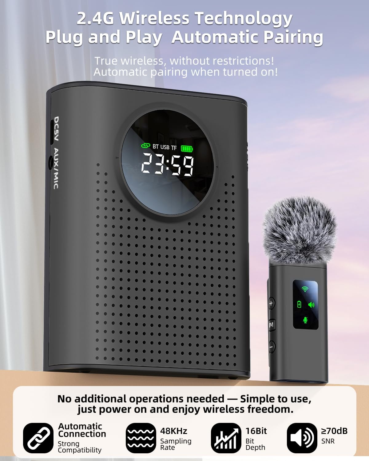 S67 Rechargeable Voice Amplifier Wireless Microphone for – In Use