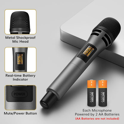 TONOR Wireless Microphones: 4 UHF Karaoke Microphone System – In Use