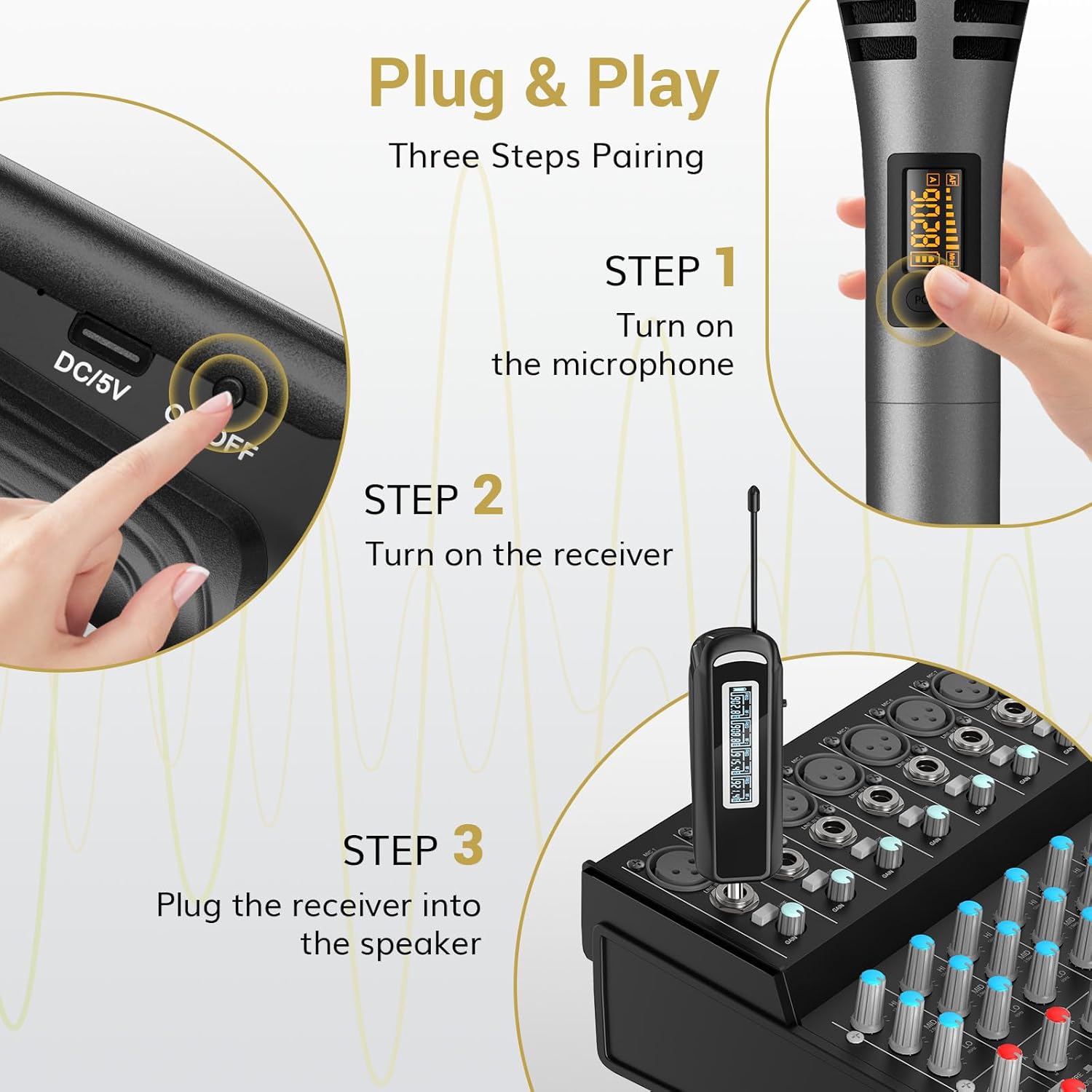 TONOR Wireless Microphones: 4 UHF Karaoke Microphone System – Packaging