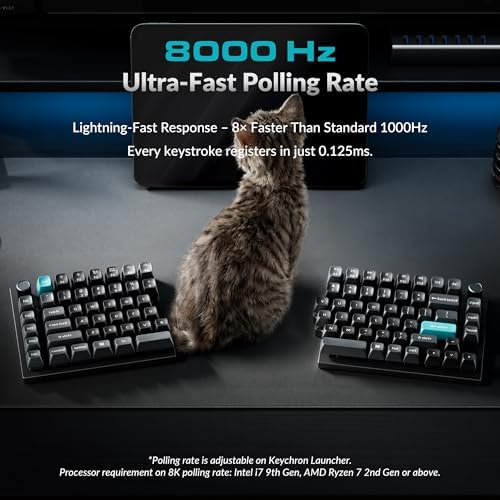 Keychron Q11 Ultra 8K Polling Rate Wireless Split Ergonomic – Back View