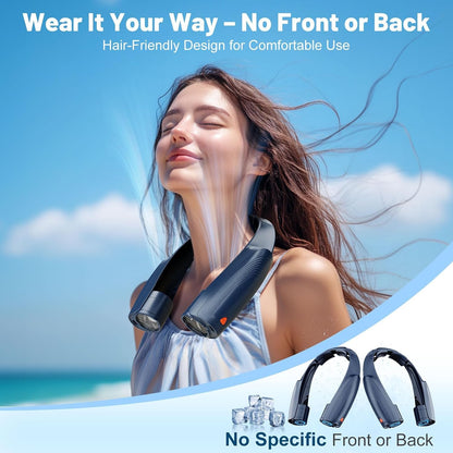 AI Portable Neck Fan with 6 Powerful Speeds – Back View
