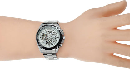 Forsining Men's Automatic Skeleton Analog Dial Stylish – Back View