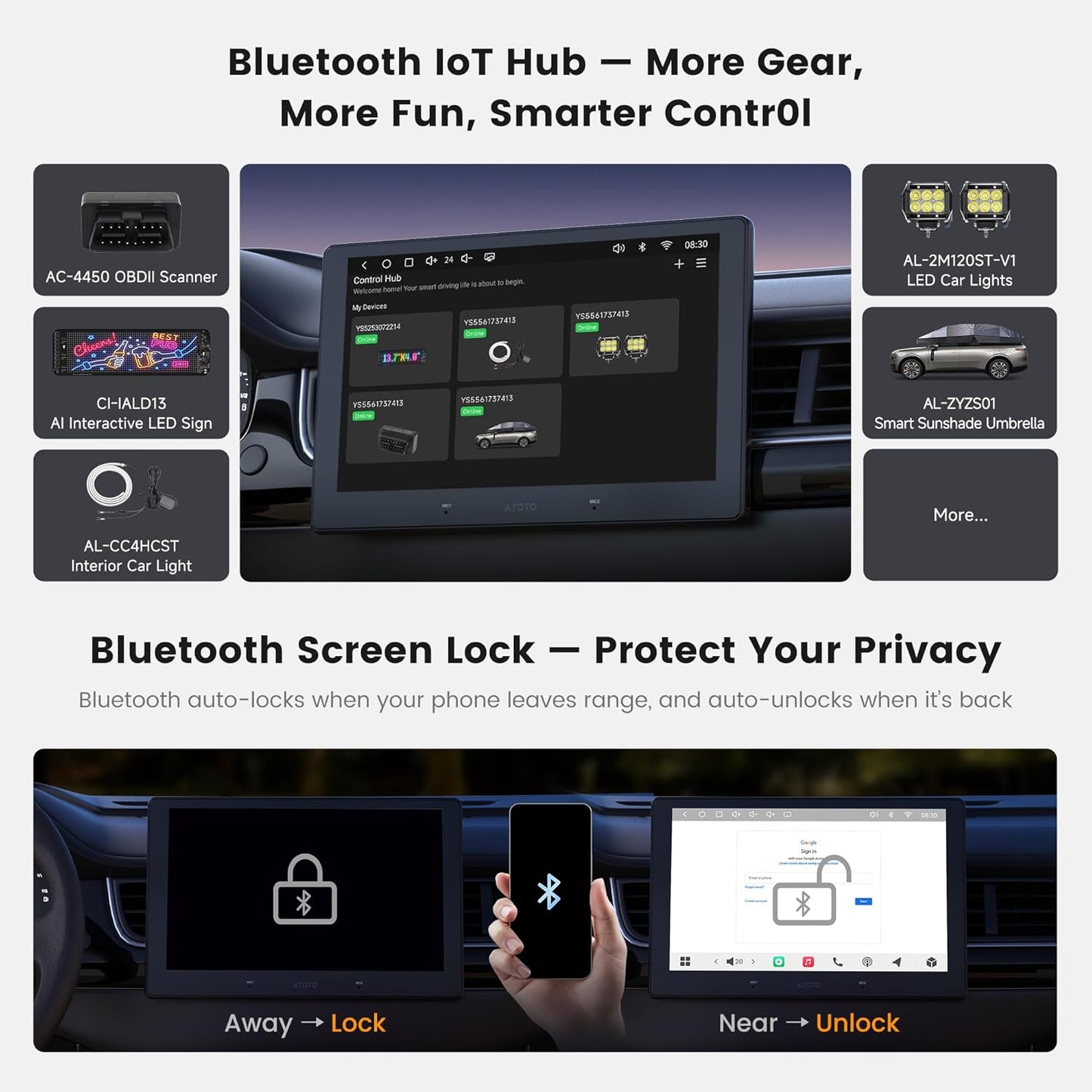 A7 9" QLED Android Double DIN Car Stereo – Back View