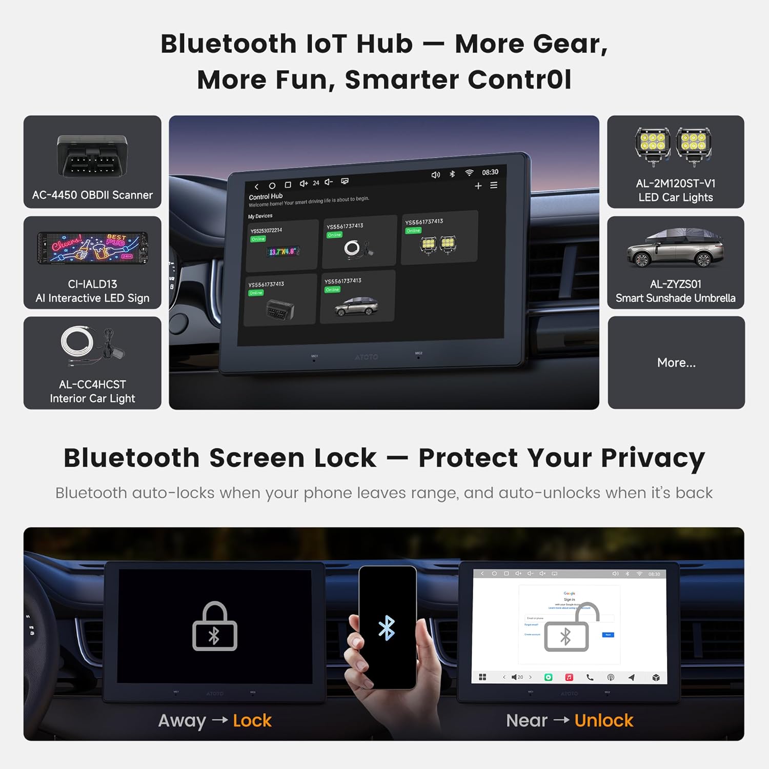 A7 9" QLED Android Double DIN Car Stereo – Back View