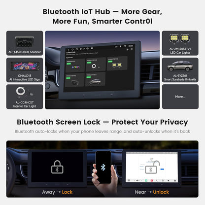 A7 9" QLED Android Double DIN Car Stereo – Back View