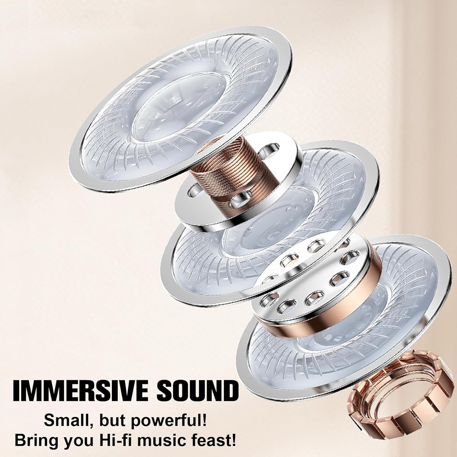 Wireless Bluetooth Small Invisible Mini Earbuds in Ear ENC – Back View