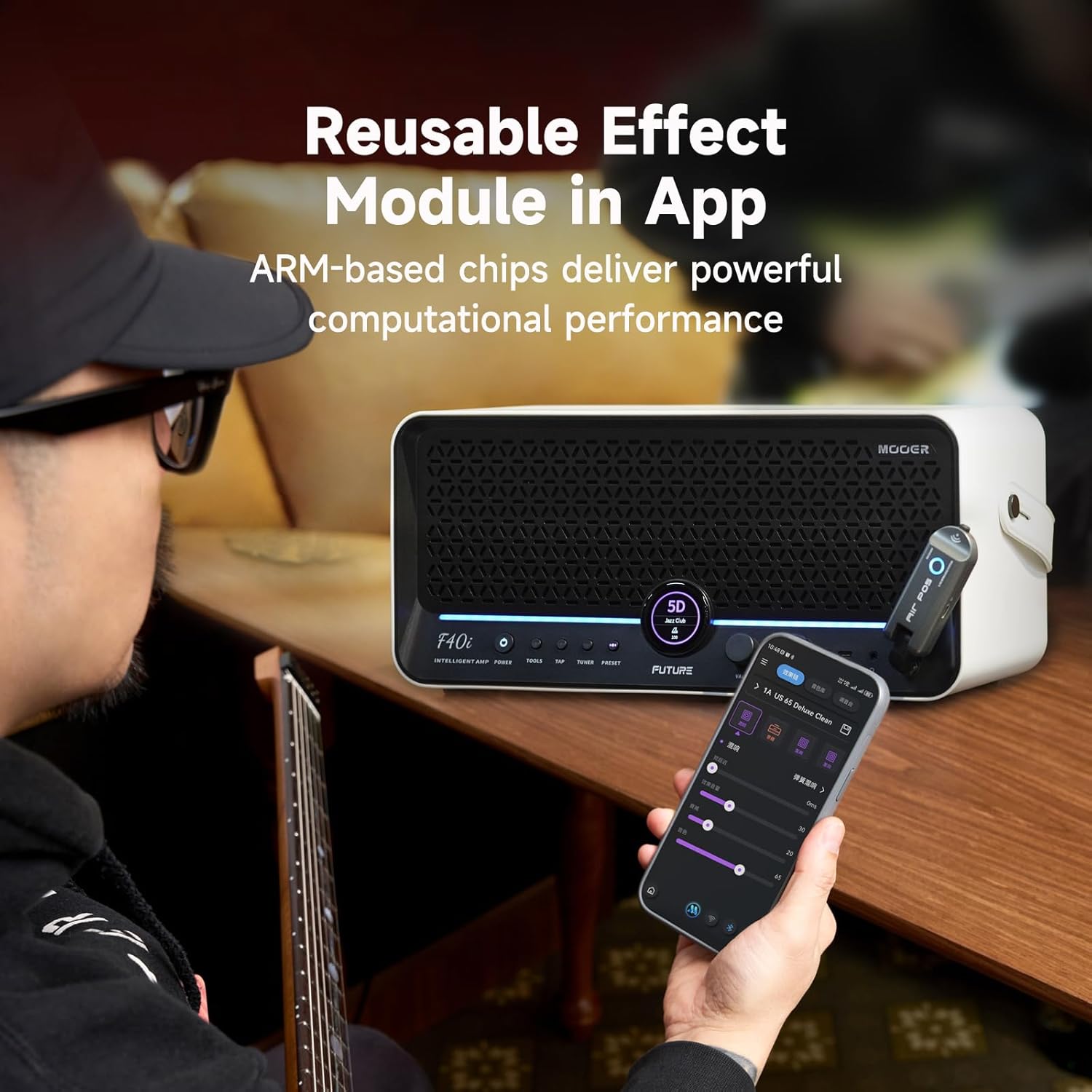 MOOER F40i Smart Guitar Amp 40W Touching Screen – Back View