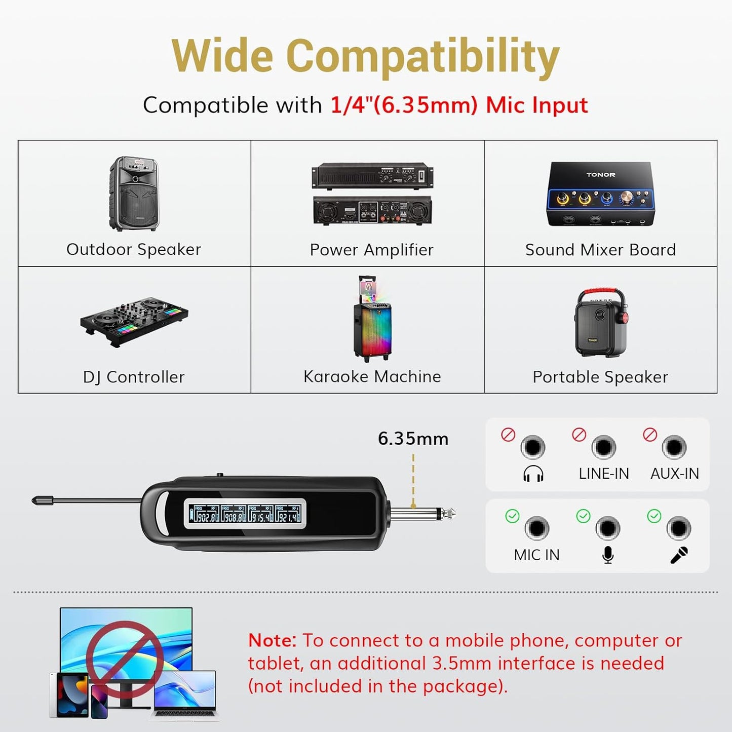 TONOR Wireless Microphones: 4 UHF Karaoke Microphone System – Feature Highlight