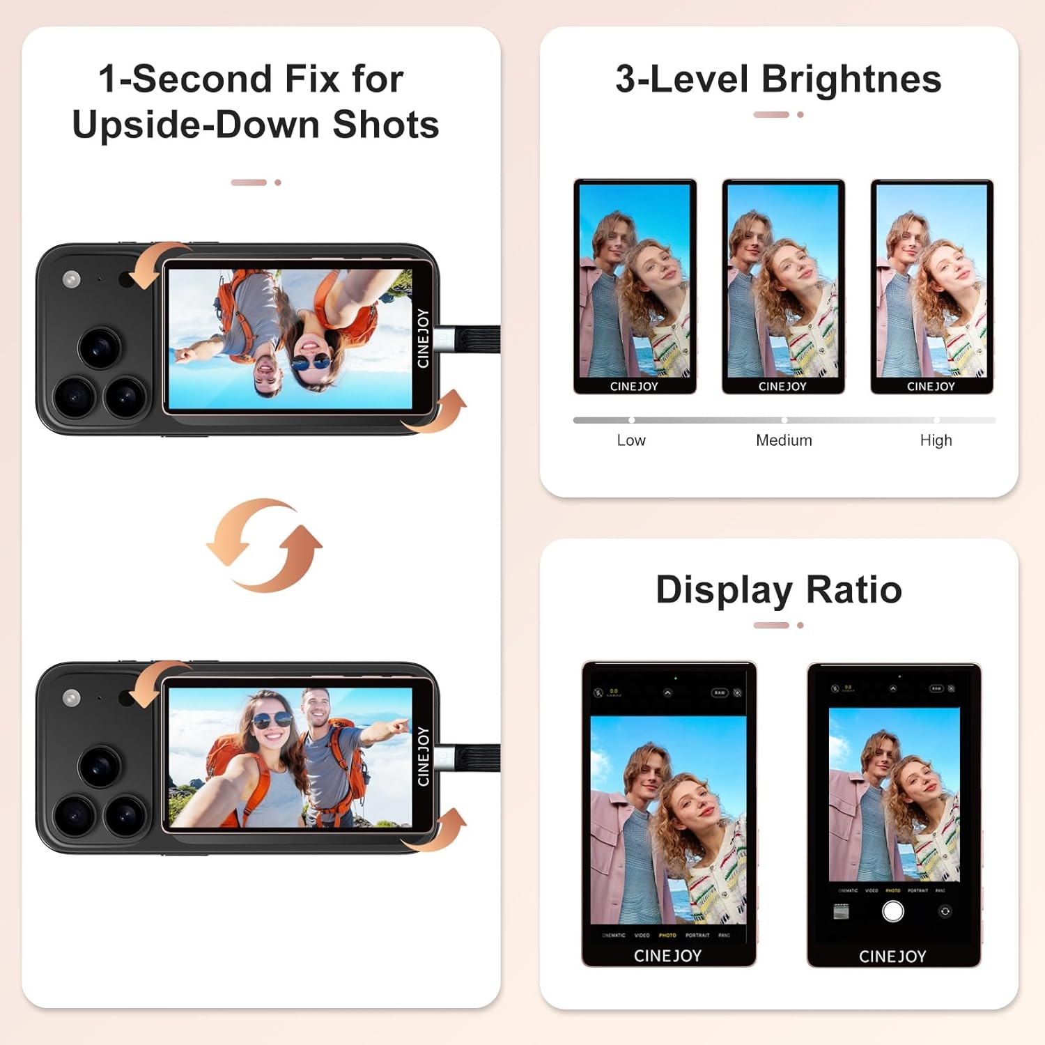 CineJoy M2 Wired Selfie Monitor Screen – Feature Highlight