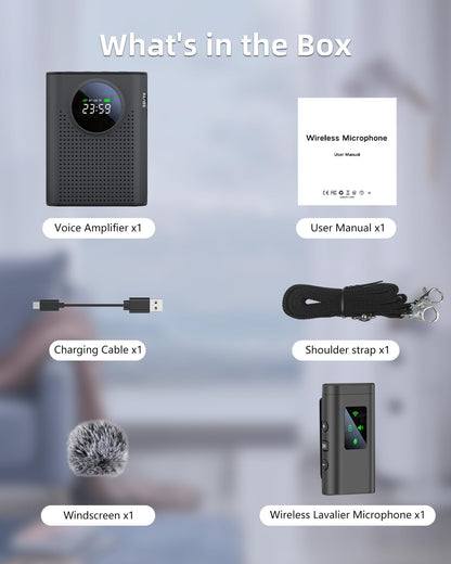 S67 Rechargeable Voice Amplifier Wireless Microphone for – Feature Highlight
