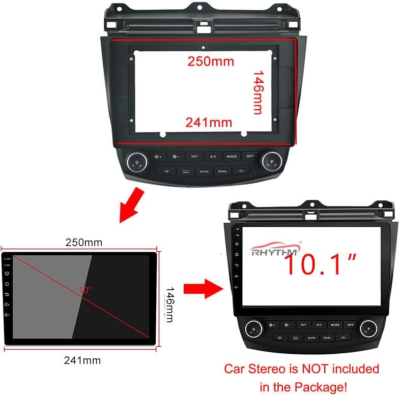 YuYue Electronic 10.1 Inch Double DIN Installation Dash Kit – Size Reference