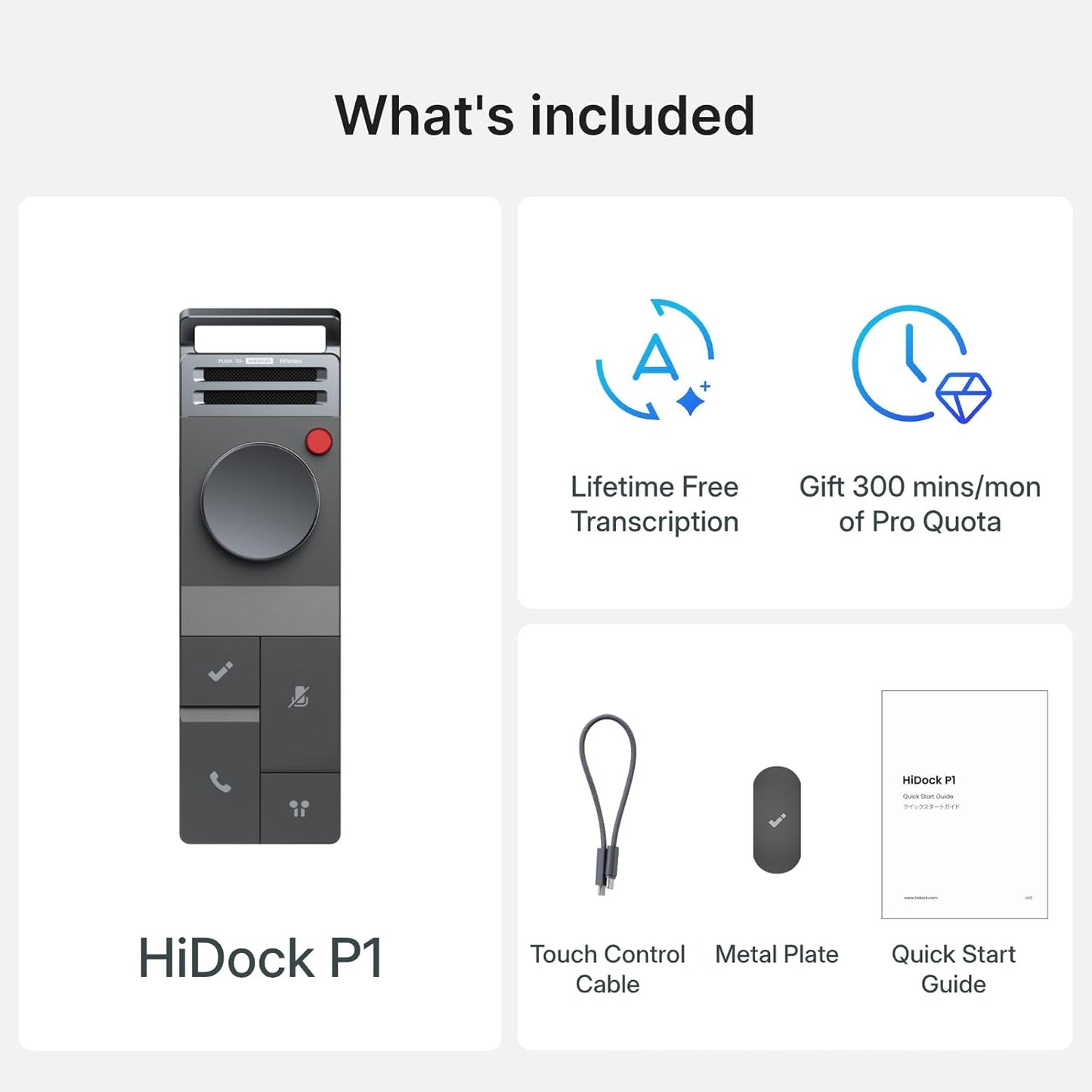 P1 AI Voice Recorder: Smart Voice Recorder Work with – Size Reference