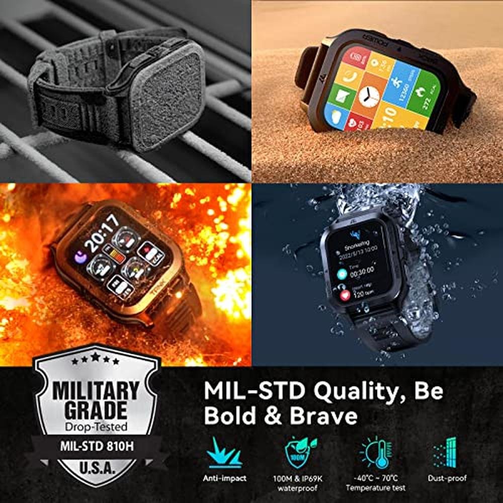 Amaztim Watch: Amaztim Tank M2 Smartwatch 60 Days Battery – Side View