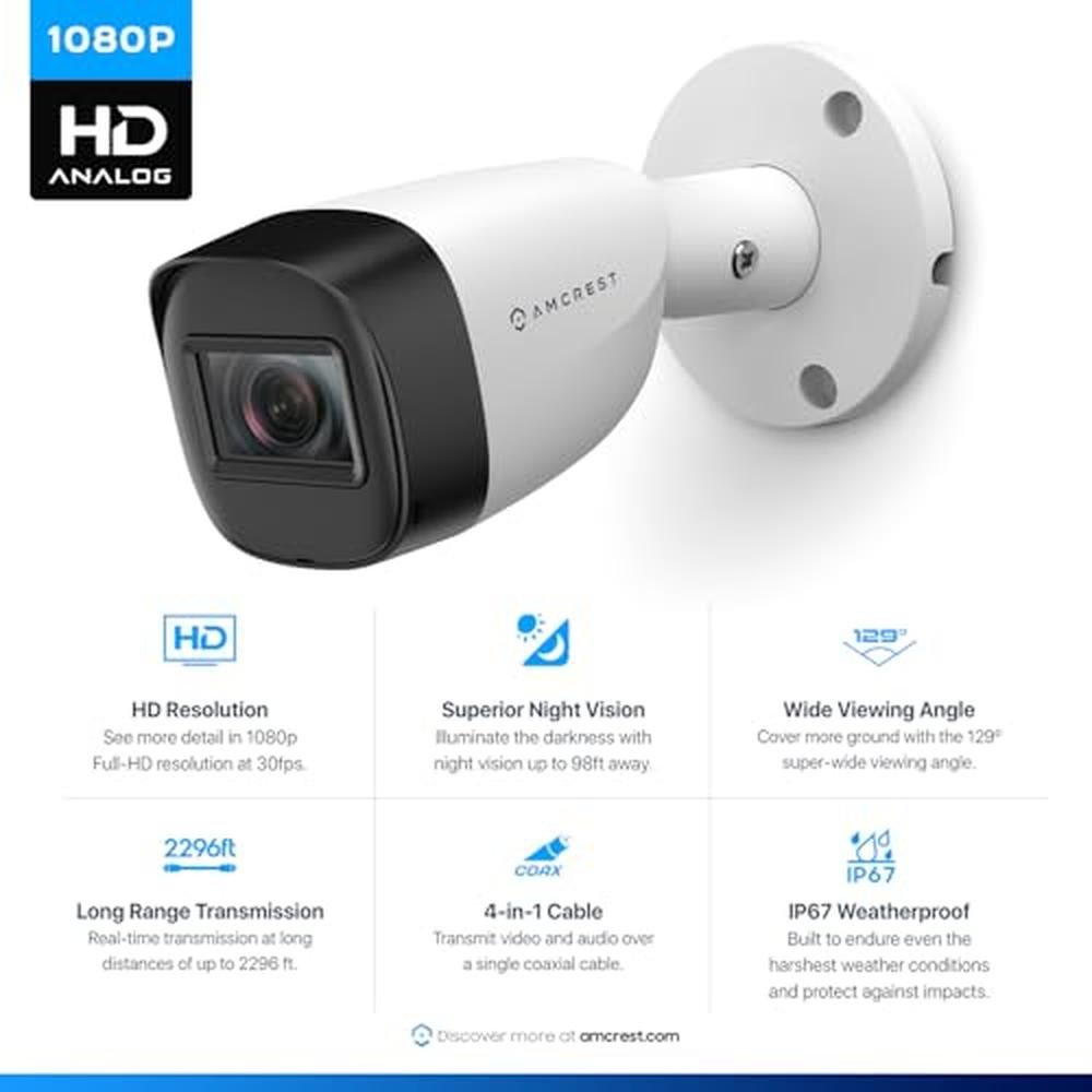 Amcrest Full HD 1080P: Amcrest AMC1081BC28-W-V4 Quadbrid – Close-up Detail