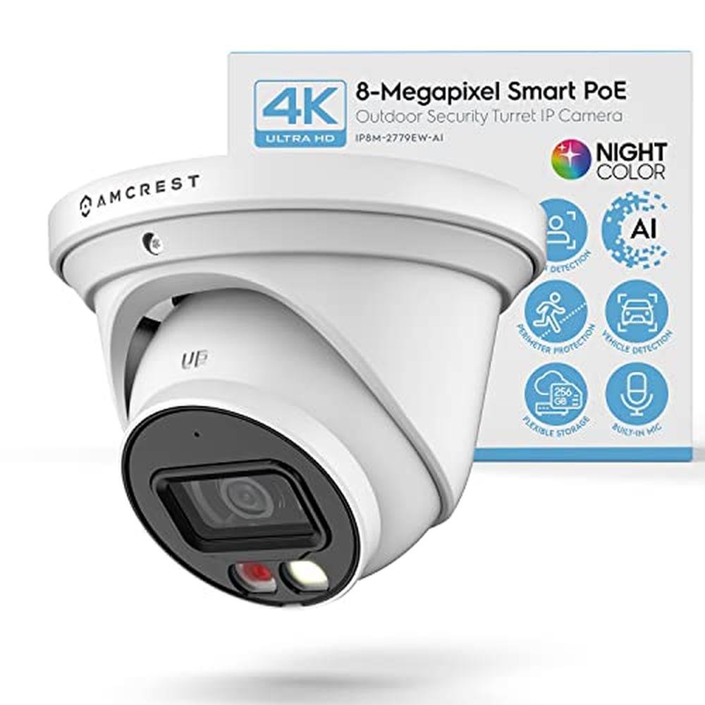 Camera Amcrest: Amcrest UltraHD 4K 8MP IP PoE AI Camera – Front View