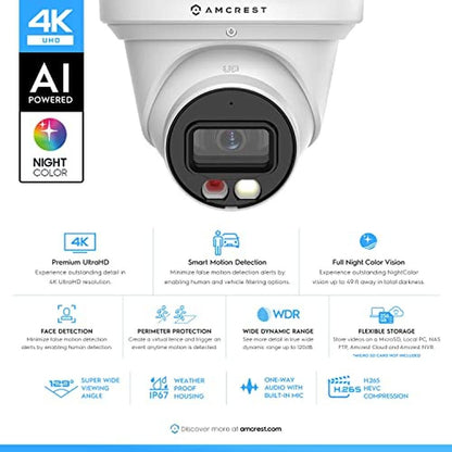 Camera Amcrest: Amcrest UltraHD 4K 8MP IP PoE AI Camera – Side View