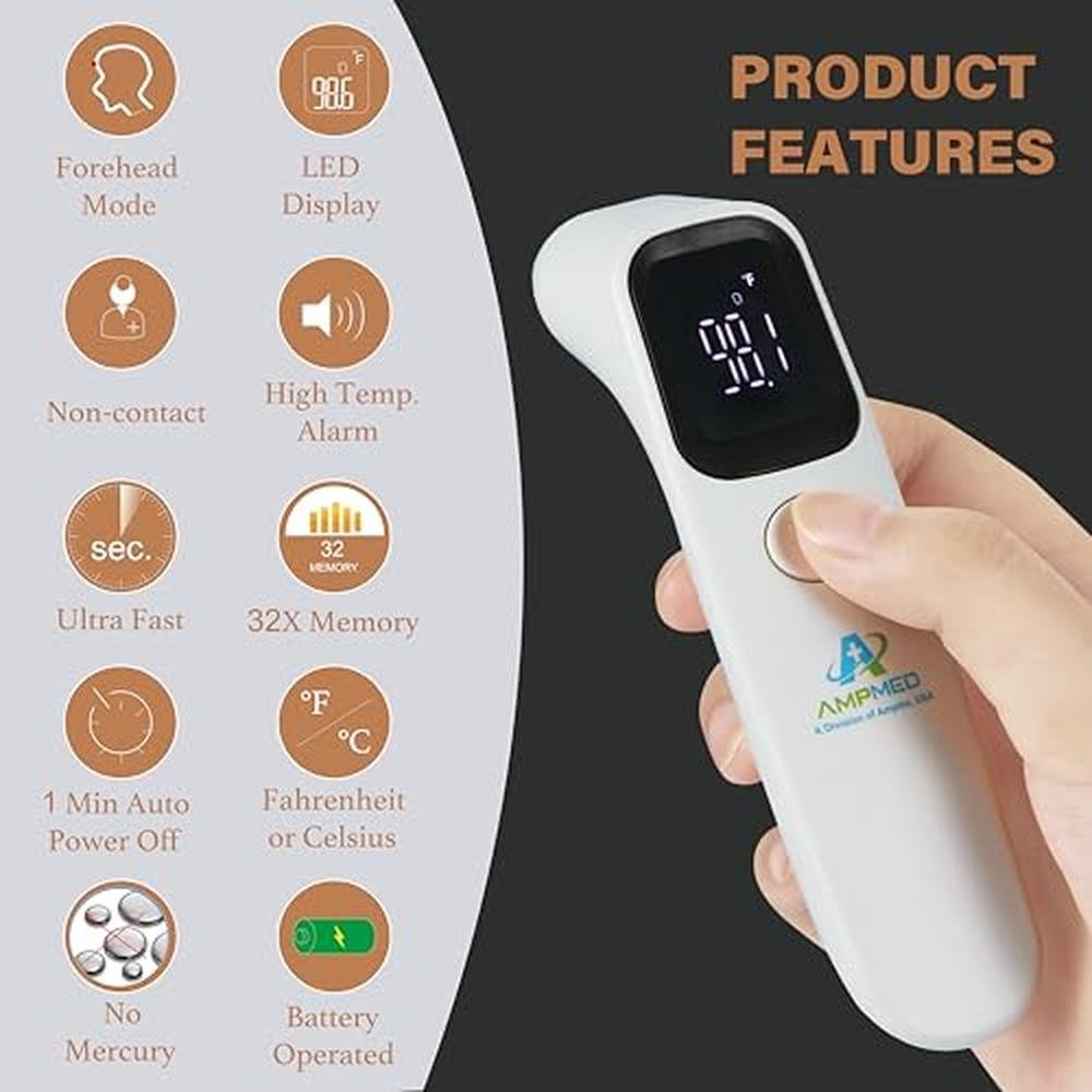 Thermometer Infrared: Amplim Forehead Thermometer No-Touch – Side View