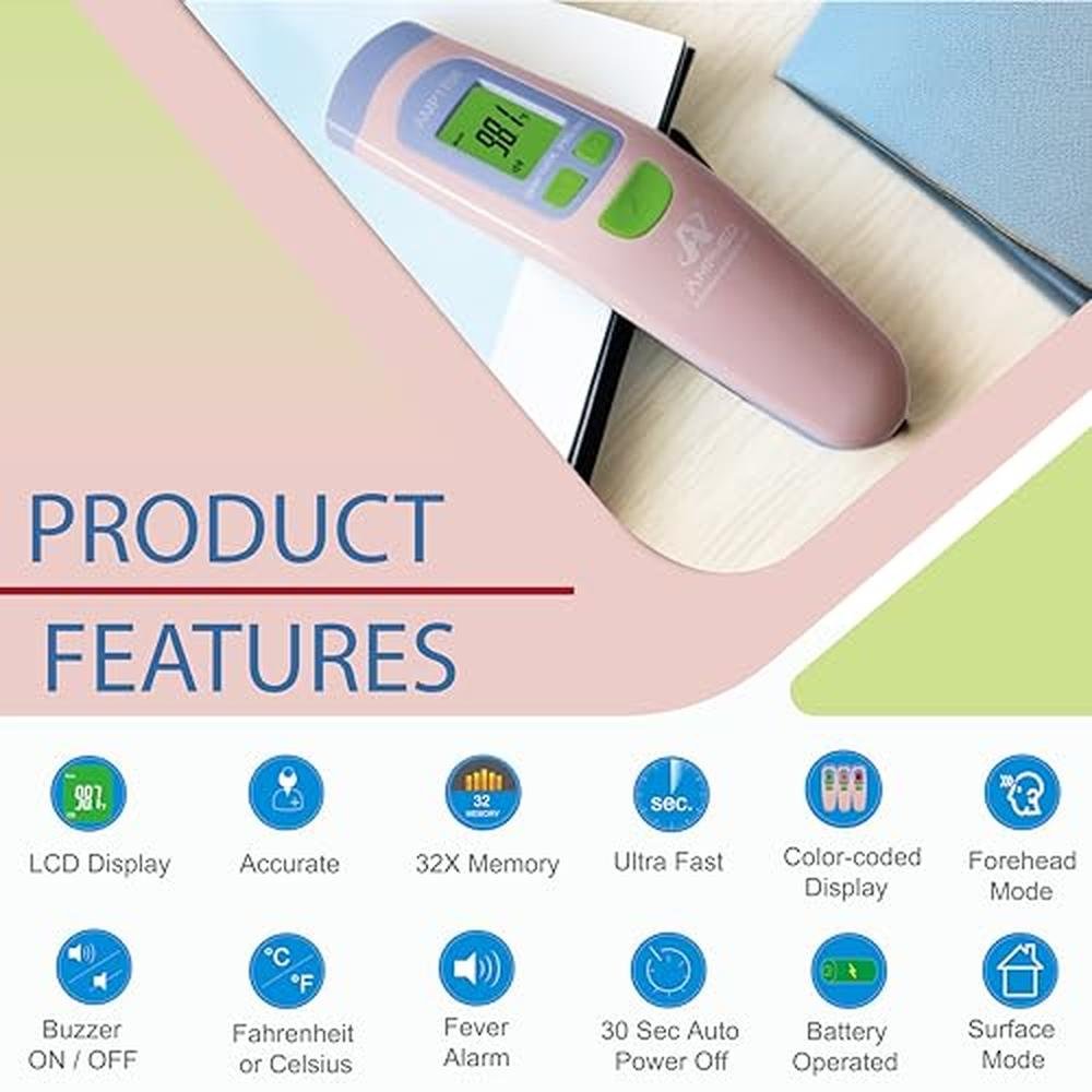 Thermometer Amplim: Amplim Non-Contact Forehead Thermometer – Close-up Detail