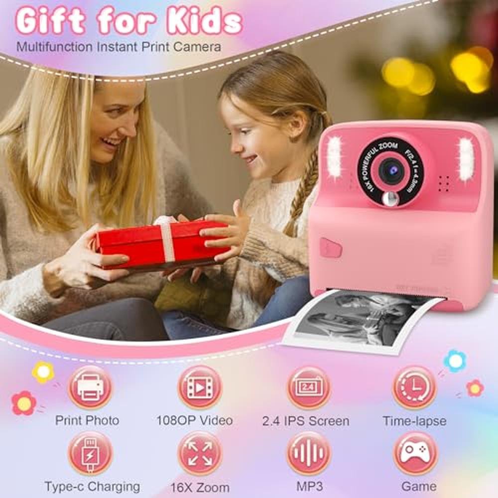 Print Camera: Amzelas Kids Instant Print Camera Portable – Side View