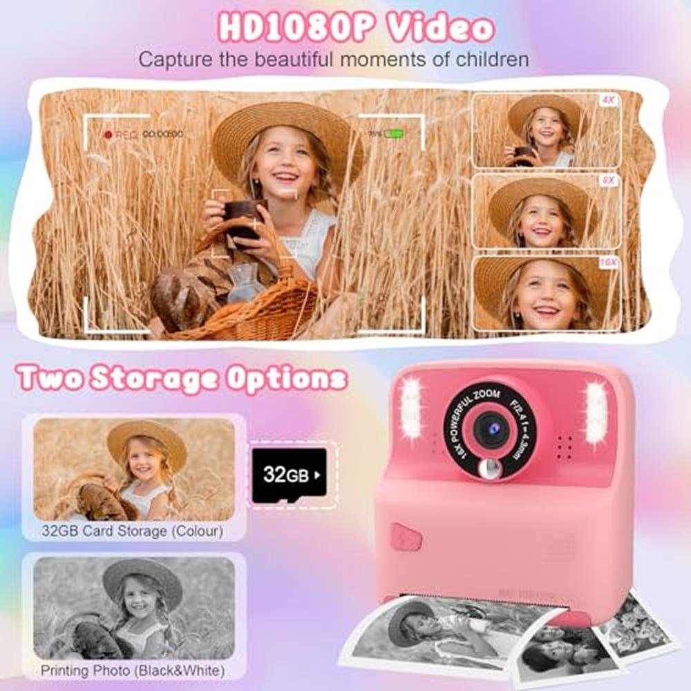 Print Camera: Amzelas Kids Instant Print Camera Portable – Close-up Detail