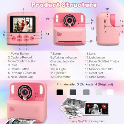 Print Camera: Amzelas Kids Instant Print Camera Portable – Packaging