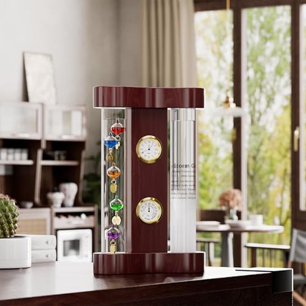 Analog Weather Station: Glass Galileo Thermometer – Front View