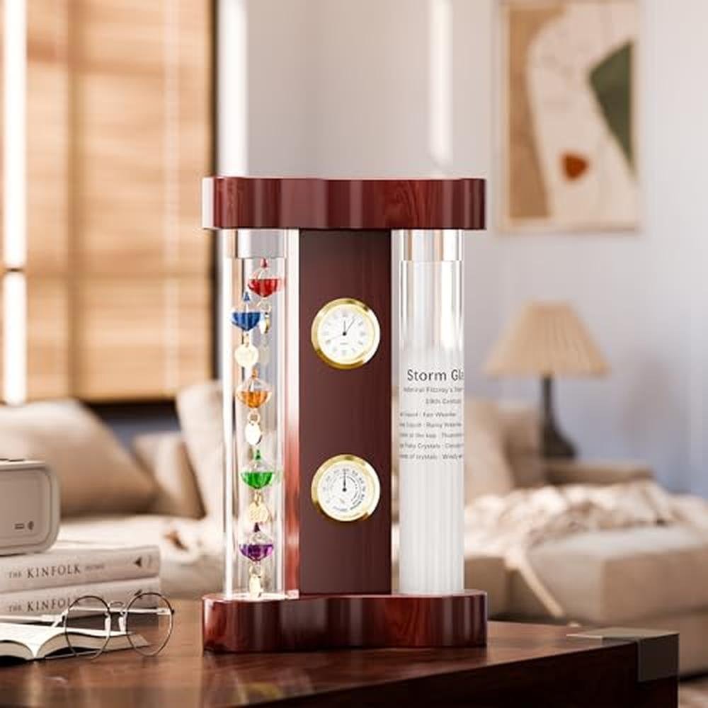Analog Weather Station: Glass Galileo Thermometer – Side View