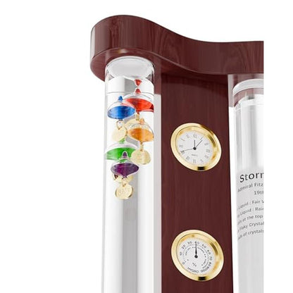 Analog Weather Station: Glass Galileo Thermometer – Close-up Detail