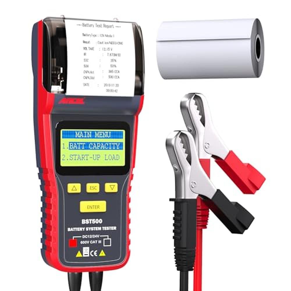 ANCEL BST500 Car Battery Tester with Printer – Front View