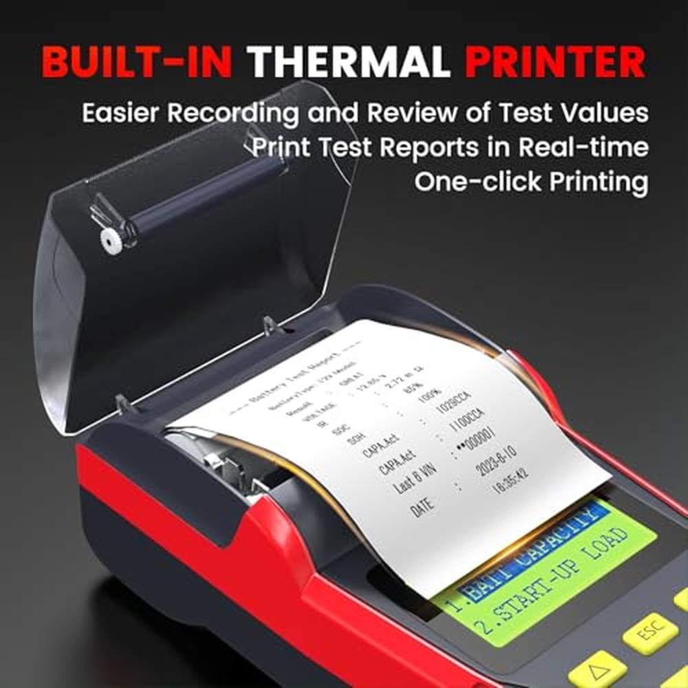 ANCEL BST500 Car Battery Tester with Printer – Side View