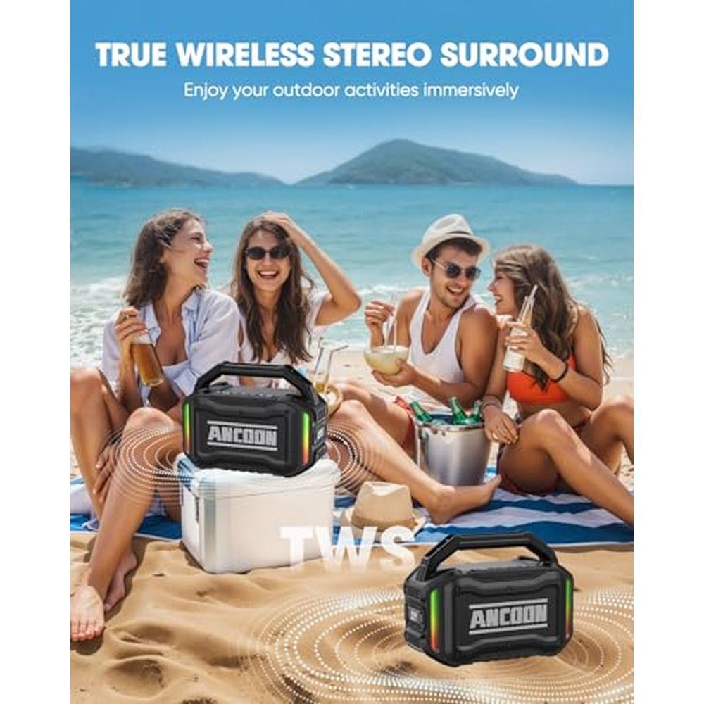 Speakers: ANCOON Bluetooth Wireless 80W Peak Loud Speaker – In Use